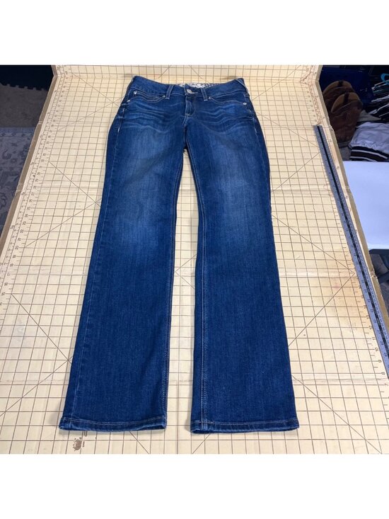Ariat Denim - Ariat Womens R.E.A.L Denim Straight Leg Jeans 28R Medium Wash Western Style